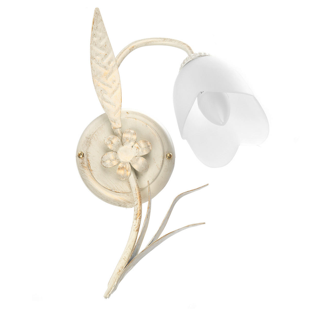 WANDLEUCHTE 24/19/35 cm   - Weiß, KONVENTIONELL, Glas/Metall (24/19/35cm)