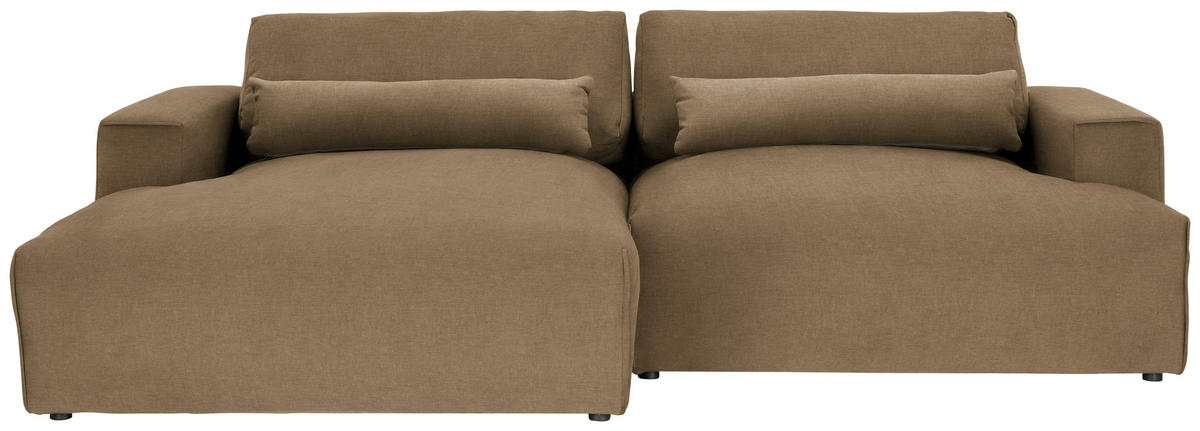ECKSOFA Struktur Braun  - Schwarz/Braun, Design, Kunststoff/Textil (187/267cm) - Stylife