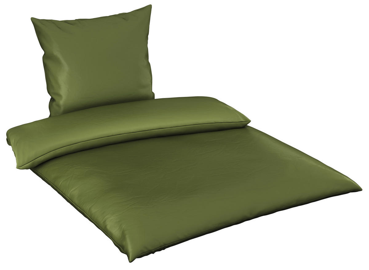 BETTWÄSCHE Segesta Satin 200/200 cm  - Dunkelgrün, MODERN, Textil (200/200cm) - Novel