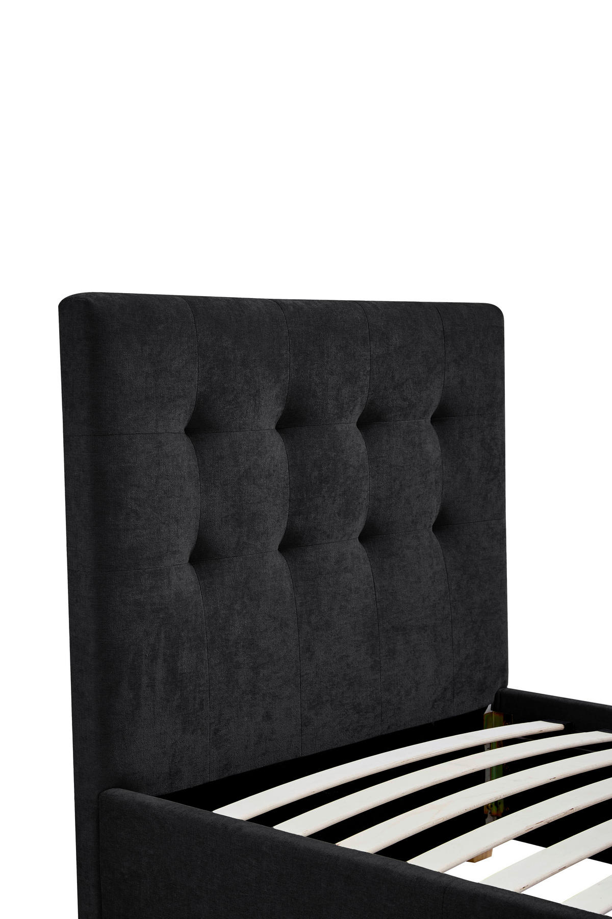 POLSTERBETT 90/200 cm, inkl. gepolstertes Kopfteil, Lattenrost, Bettschubladen,  in Dunkelgrau  - Dunkelgrau/Naturfarben, Design, Holz/Textil (90/200cm) - Boxxx