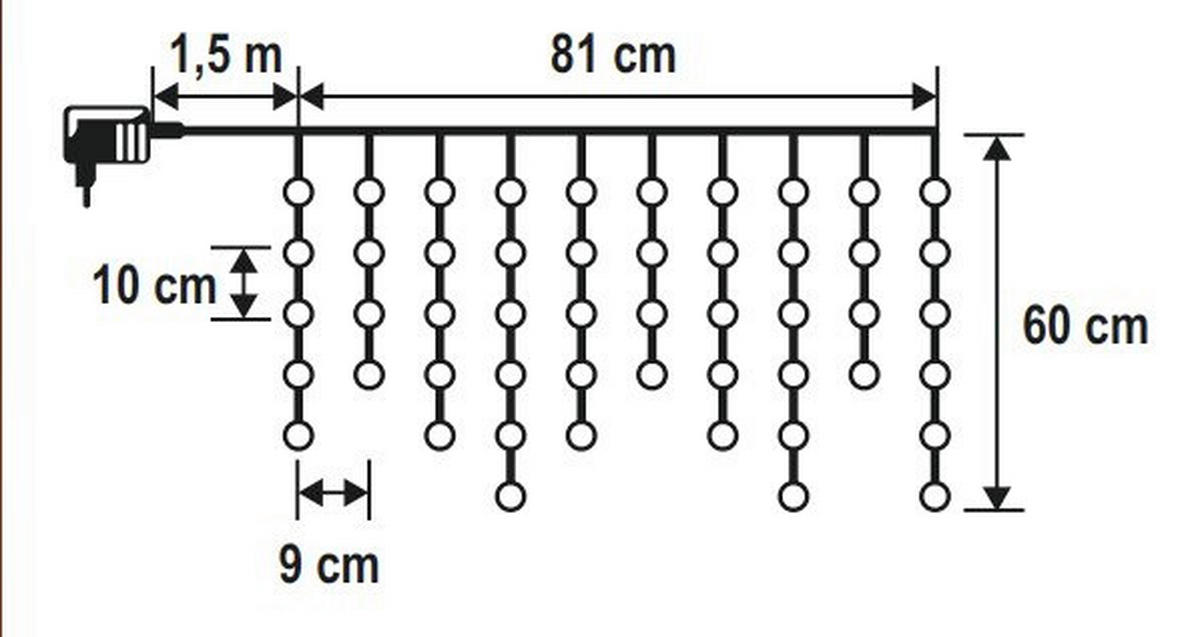 FÉNYFÜGGÖNY - fehér, Basics, műanyag (81/60cm)