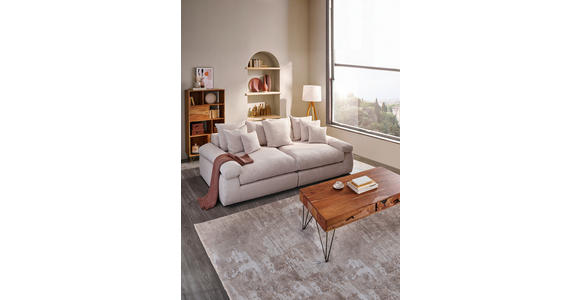 BIGSOFA Cord Naturfarben - Schwarz/Naturfarben, Design, Kunststoff/Textil (260/90/140cm) - Ambia Home