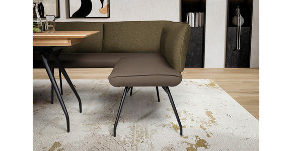 ECKBANK 165/225 cm  in Braun  - Schwarz/Braun, Design, Textil/Metall (165/225cm) - Moderano