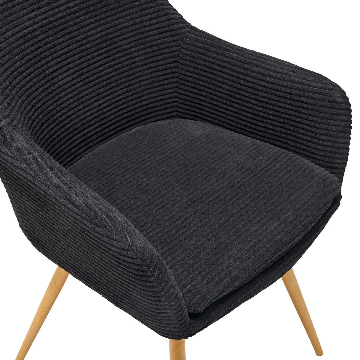 ARMLEHNSTUHL  in Eisen Cord  - Schwarz/Naturfarben, LIFESTYLE, Textil/Metall (57/83/62cm) - MID.YOU