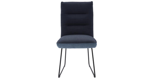 STUHL in Stahl Flachgewebe Metall, Textil - Blau/Schwarz, Design, Textil/Metall (49/93/59cm) - Dieter Knoll