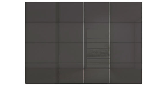 SCHWEBETÜRENSCHRANK 316/223/68 cm 4-türig Graphitfarben, Grau  - Chromfarben/Graphitfarben, Design, Glas/Holzwerkstoff (316/223/68cm) - Novel