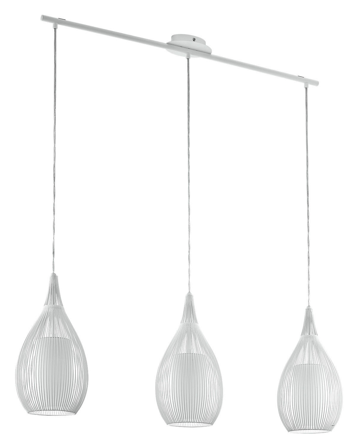 ZÁVĚSNÉ SVÍTIDLO, E27/60 W, 99/19/110 cm - bílá, Lifestyle, kov/sklo (99/19/110cm)