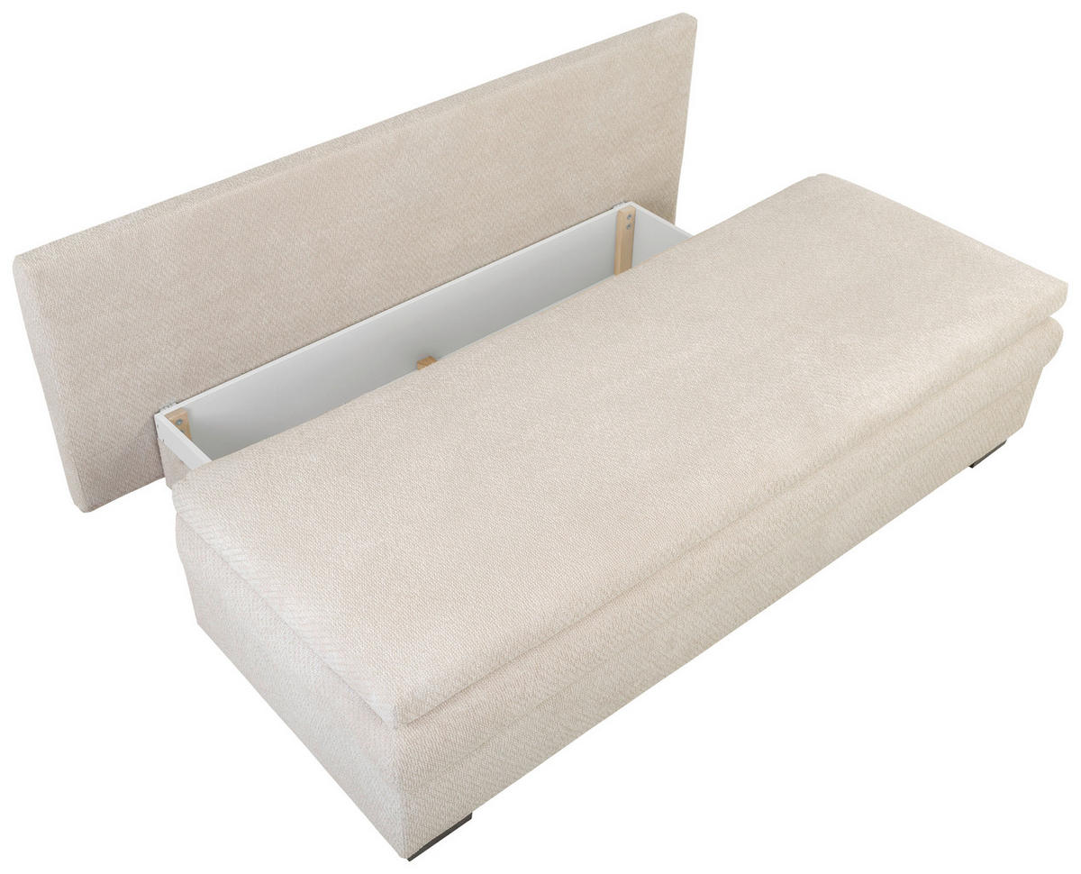 SCHLAFSOFA  mit Liegefunktion, Schlafen auf Sitzhöhe, Rücken echt Struktur Beige  - Beige/Schwarz, KONVENTIONELL, Kunststoff/Textil (195/93/83cm) - Carryhome