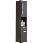 HOCHSCHRANK 30/160/30 cm  - Chromfarben/Grau, MODERN, Glas/Holzwerkstoff (30/160/30cm) - Novel