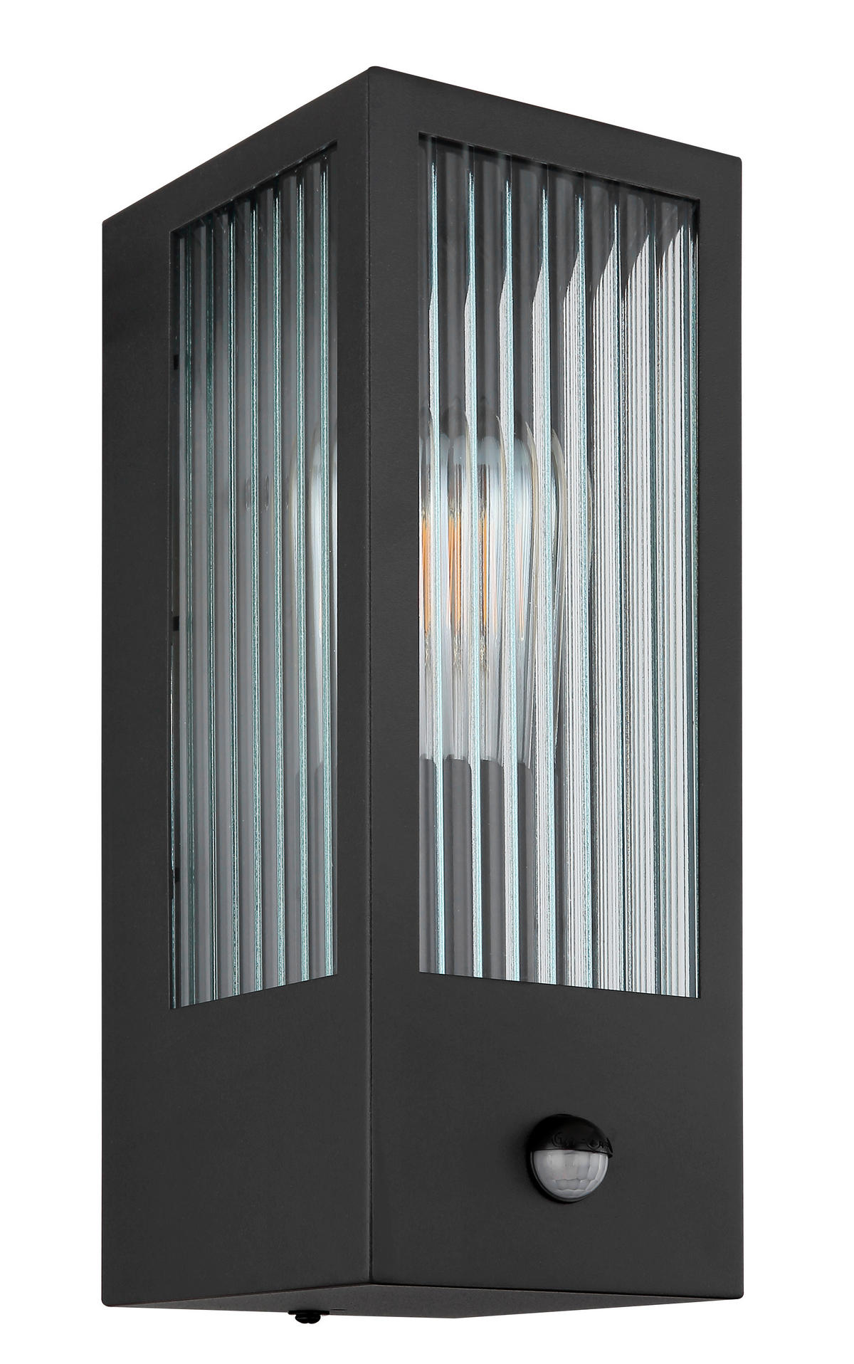 AUßENLEUCHTE Gundula 12/15,4/32 cm   - Klar/Schwarz, Basics, Glas/Metall (12/15,4/32cm) - Globo