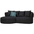 ECKSOFA  in Plüsch Anthrazit  166/235 cm  - Anthrazit/Petrol, MODERN, Kunststoff/Textil (166/235cm) - Hom`in