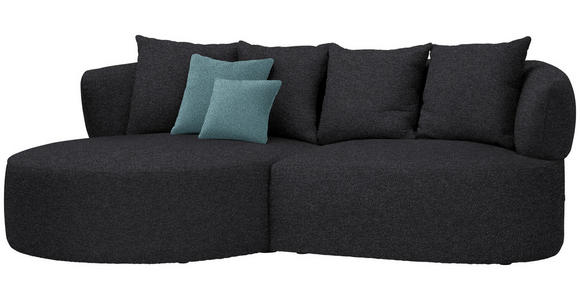 ECKSOFA  in Plüsch Anthrazit  166/235 cm  - Anthrazit/Petrol, MODERN, Kunststoff/Textil (166/235cm) - Hom`in