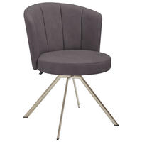 STUHL drehbar Mikrofaser Anthrazit, Edelstahlfarben  - Edelstahlfarben/Anthrazit, Design, Textil/Metall (62/83/64cm) - Venjakob