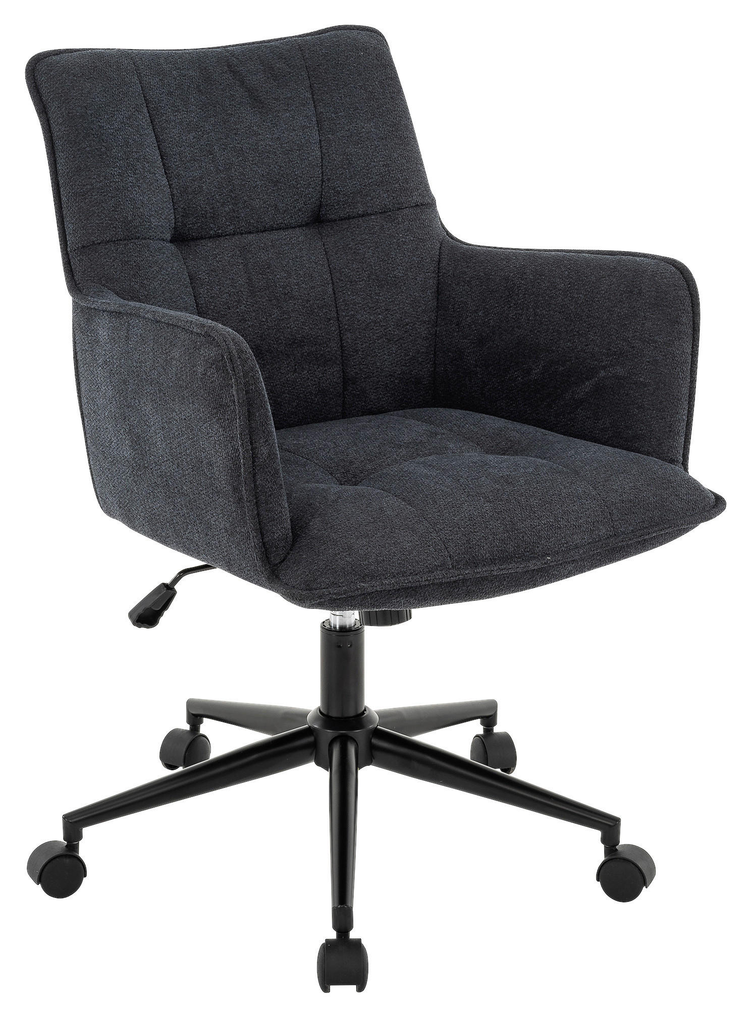 DREHSTUHL Webstoff Anthrazit, Schwarz  - Anthrazit/Schwarz, Design, Kunststoff/Textil (57/84/92/64cm) - Novel