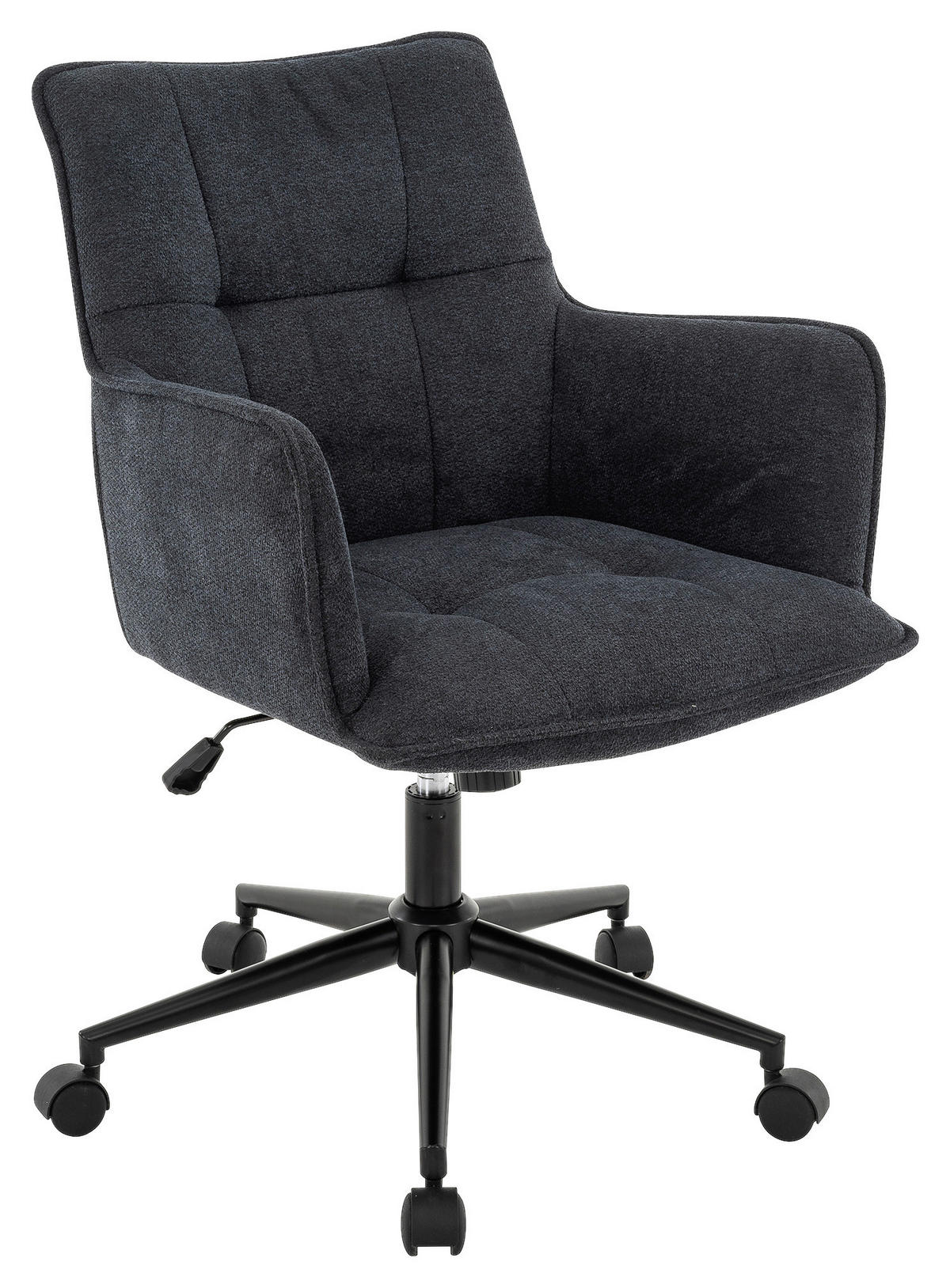 DREHSTUHL Webstoff Anthrazit, Schwarz  - Anthrazit/Schwarz, Design, Kunststoff/Textil (57/84/92/64cm) - Novel