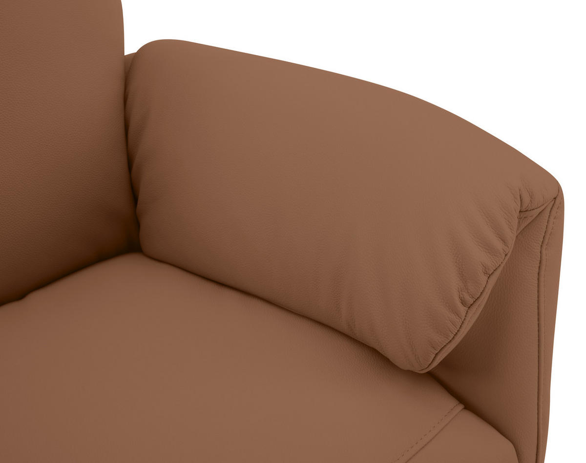 MASSAGESESSEL Echtleder Lederlook Braun    - Chromfarben/Braun, Design, Leder/Textil (79/110/85cm) - Livetastic