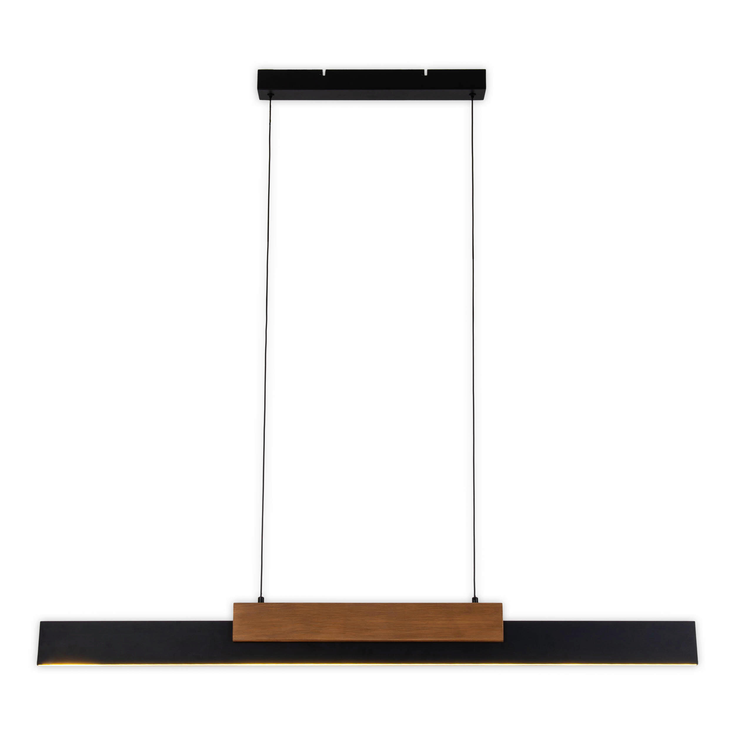 LED-PENDELLEUCHTE WIEBKE 120.5/6/150 cm   - Eichefarben/Schwarz, Natur, Holz/Metall (120.5/6/150cm) - Näve
