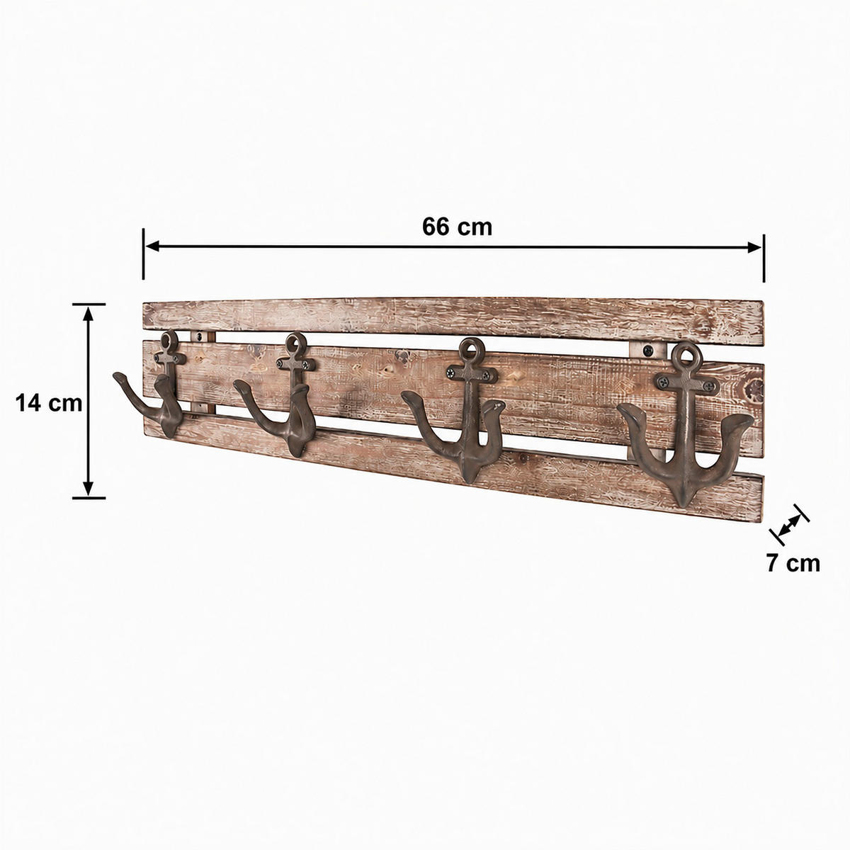 GARDEROBENLEISTE  in Tanne Braun  - Braun, Basics, Holz/Metall (66/7/14cm)