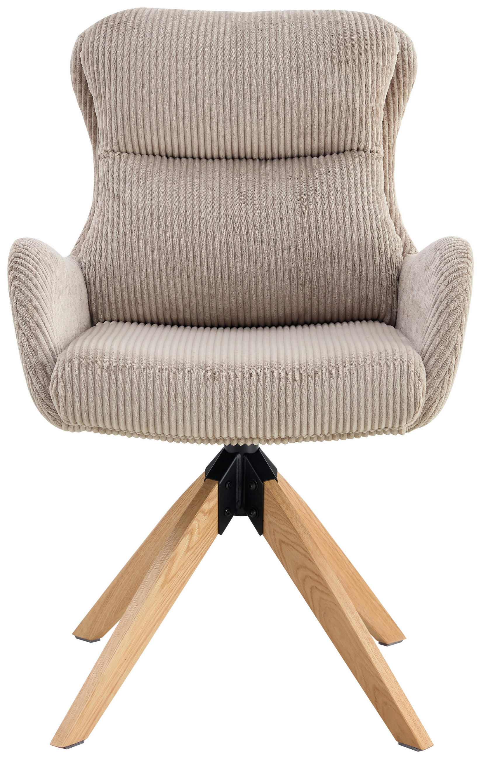 ARMLEHNSTUHL  in Eisen Cord  - Taupe/Naturfarben, KONVENTIONELL, Holz/Textil (60/91/72cm) - Livetastic