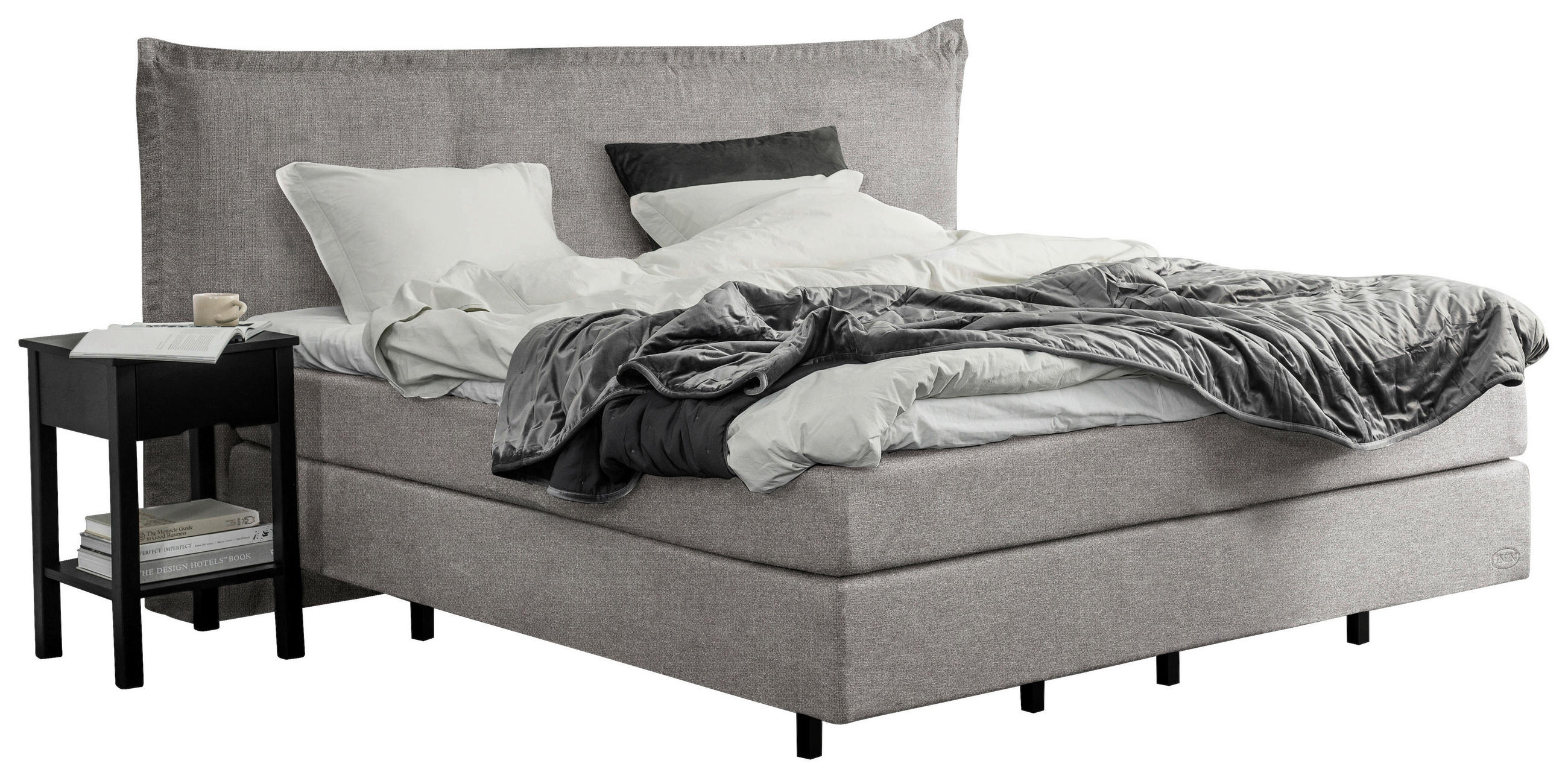 Thumbnail - Jensen Boxspringbett Majestic, Grau, Textil, H3 + H4, Höhe ca. 17,5 cm, 180x200 cm, EU Ecolabel, Svanenmärkt, Oeko-Tex® ...
