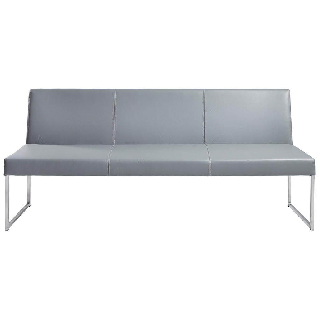 Thumbnail - Musterring Sitzbank Nova, Edelstahl, Dunkelgrau, Metall, Leder, Echtleder, Rindleder, 200x86x62 cm, Esszimmer, Bänke, Si...