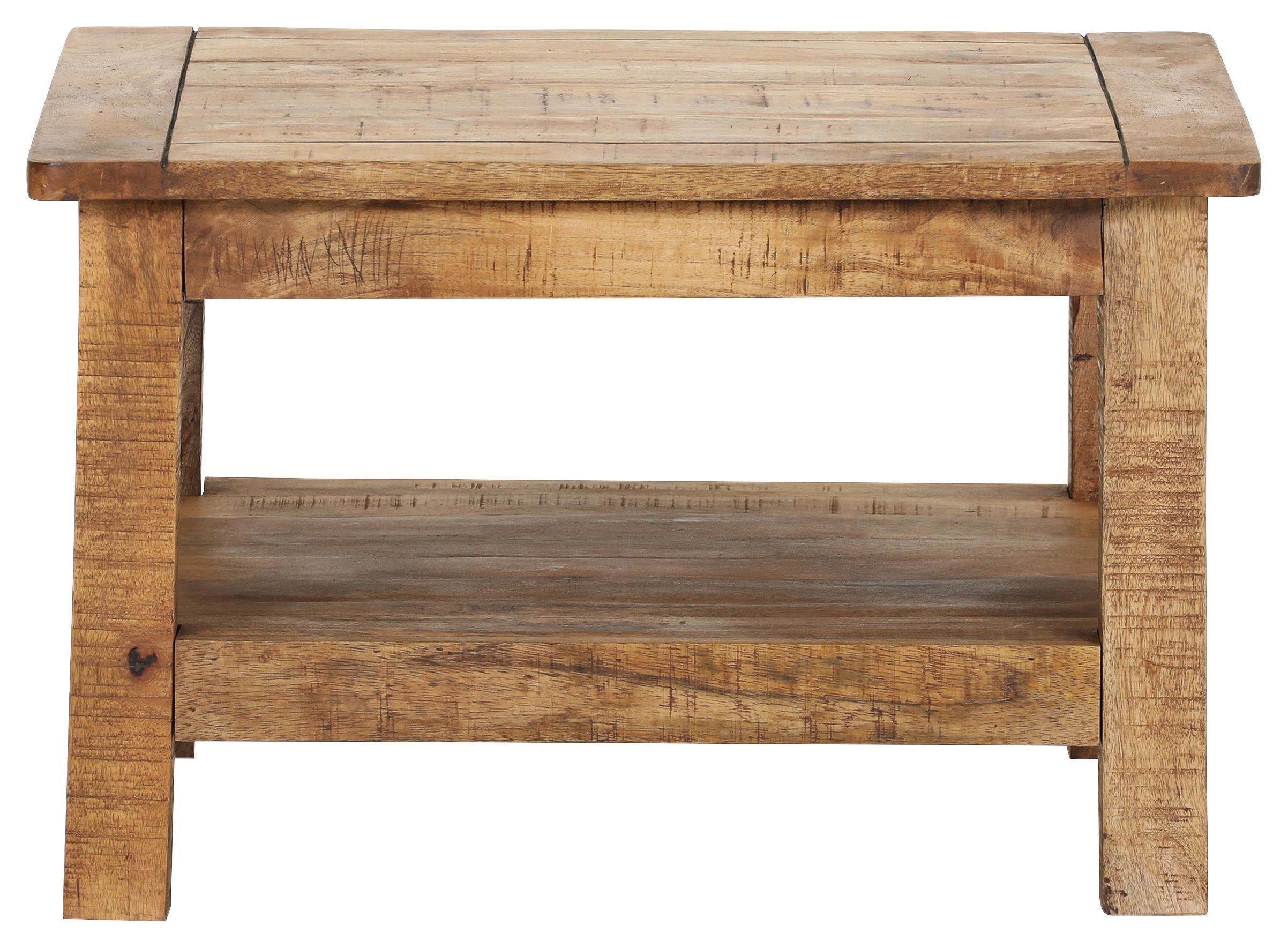 COUCHTISCH Mangoholz massiv 70/70/45 cm quadratisch Naturfarben, Schwarz  - Schwarz/Naturfarben, KONVENTIONELL, Holz/Metall (70/70/45cm) - Landscape