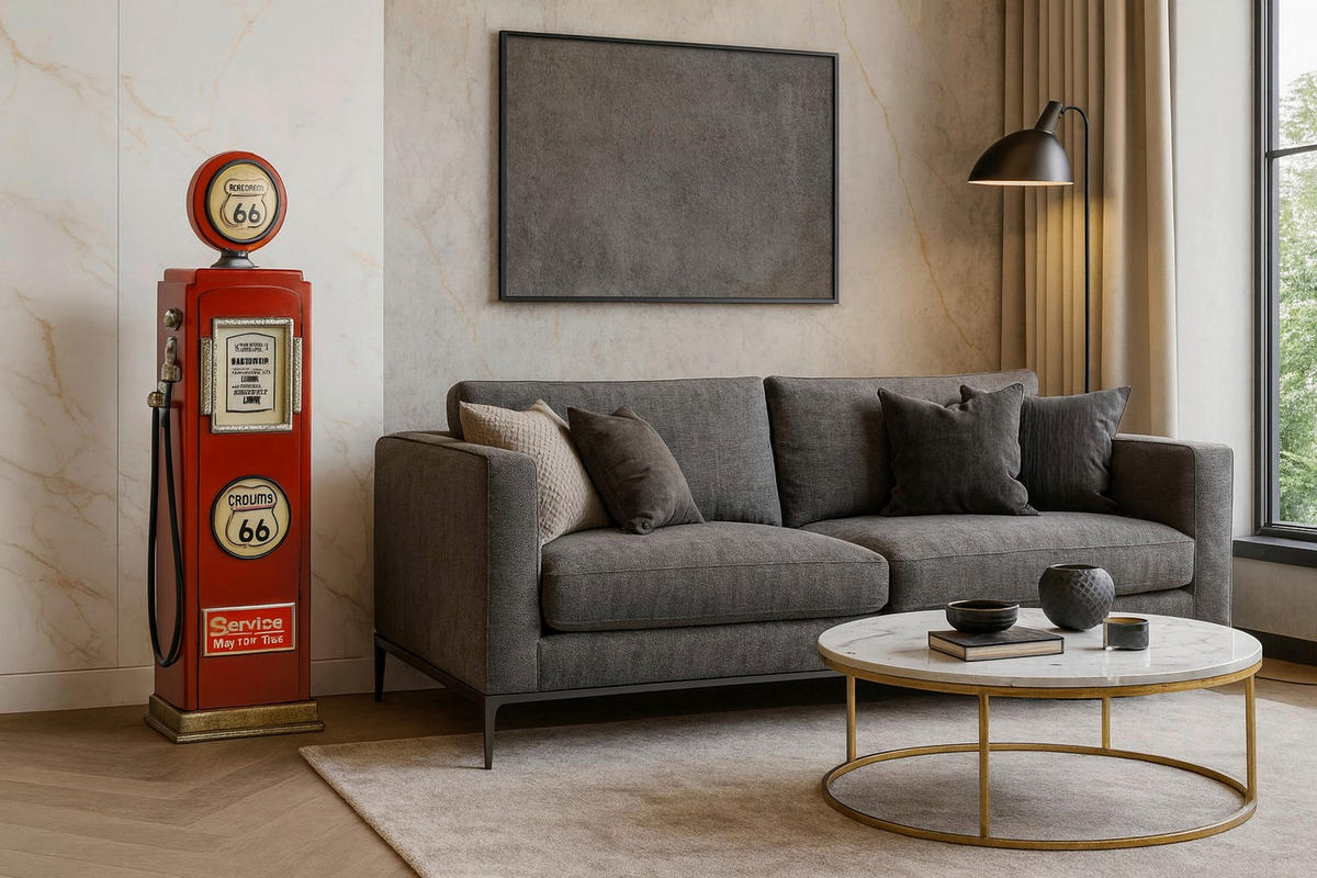 KOMMODE , ,  - Rot/Goldfarben, Design, Holzwerkstoff (19/24/105cm) - MID.YOU