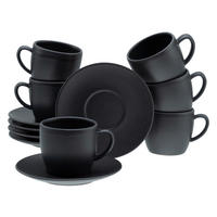 TASSENSET Soft Touch Black 12-teilig  - Basics, Keramik (32,5/23,5/22,5cm) - Creatable