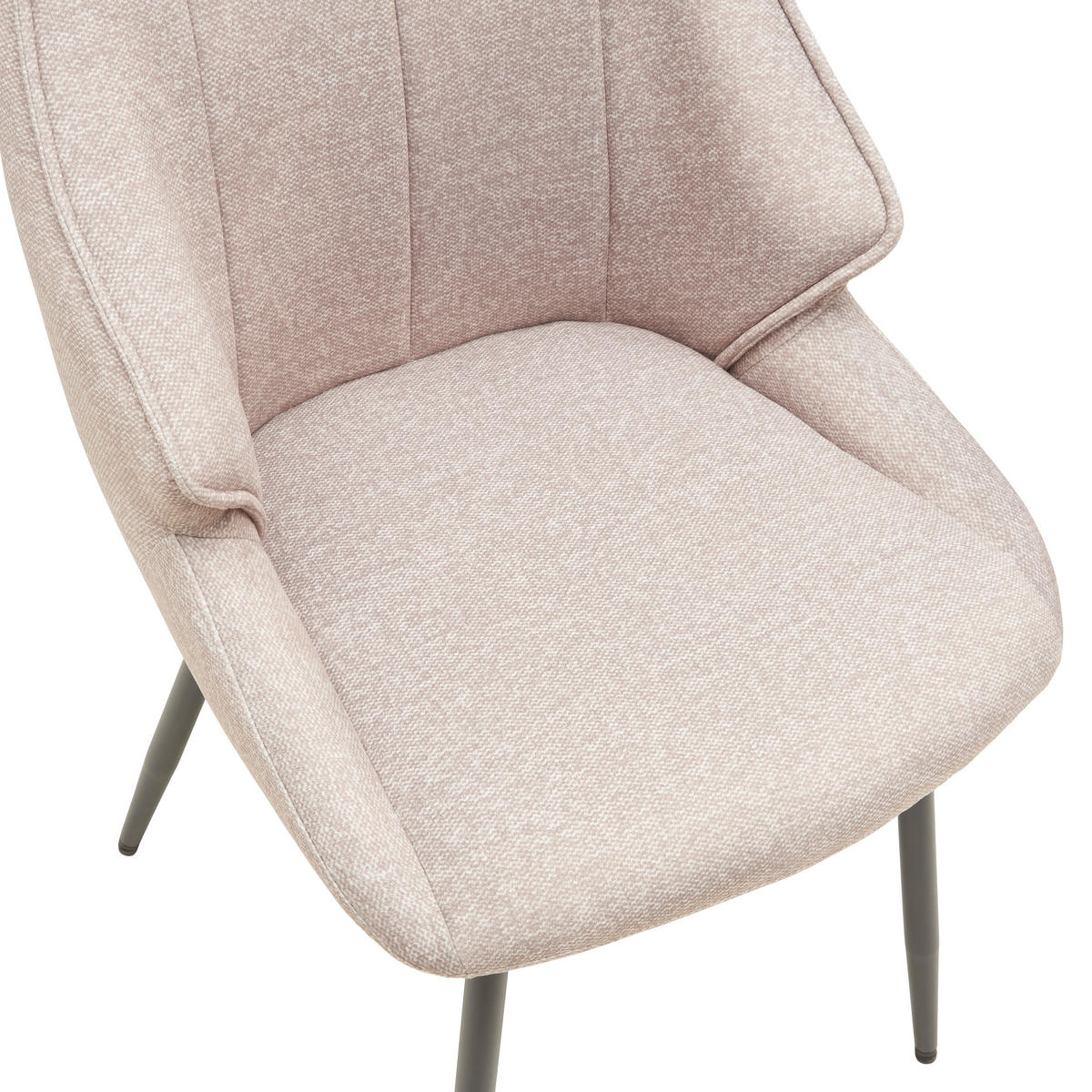 STUHL  in Eisen Samt  - Beige/Schwarz, Lifestyle, Textil/Metall (55/87/61cm) - MID.YOU