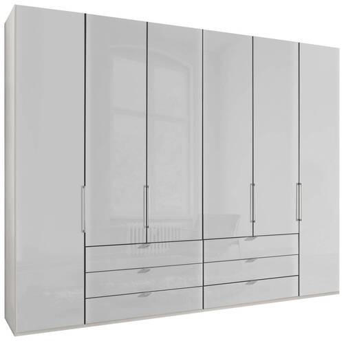 FALTTÜRENSCHRANK in Weiss  - Chromfarben/Weiss, Konventionell, Glas/Holzwerkstoff (300/236/58cm) - Dieter Knoll