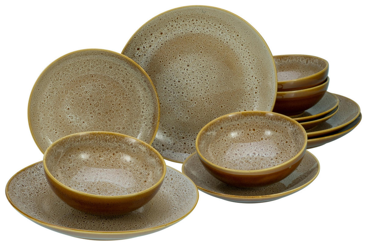 JEDÁLENSKÝ SERVIS, kamenina - koňaková, keramika (31,5/31,5/38cm) - Creatable