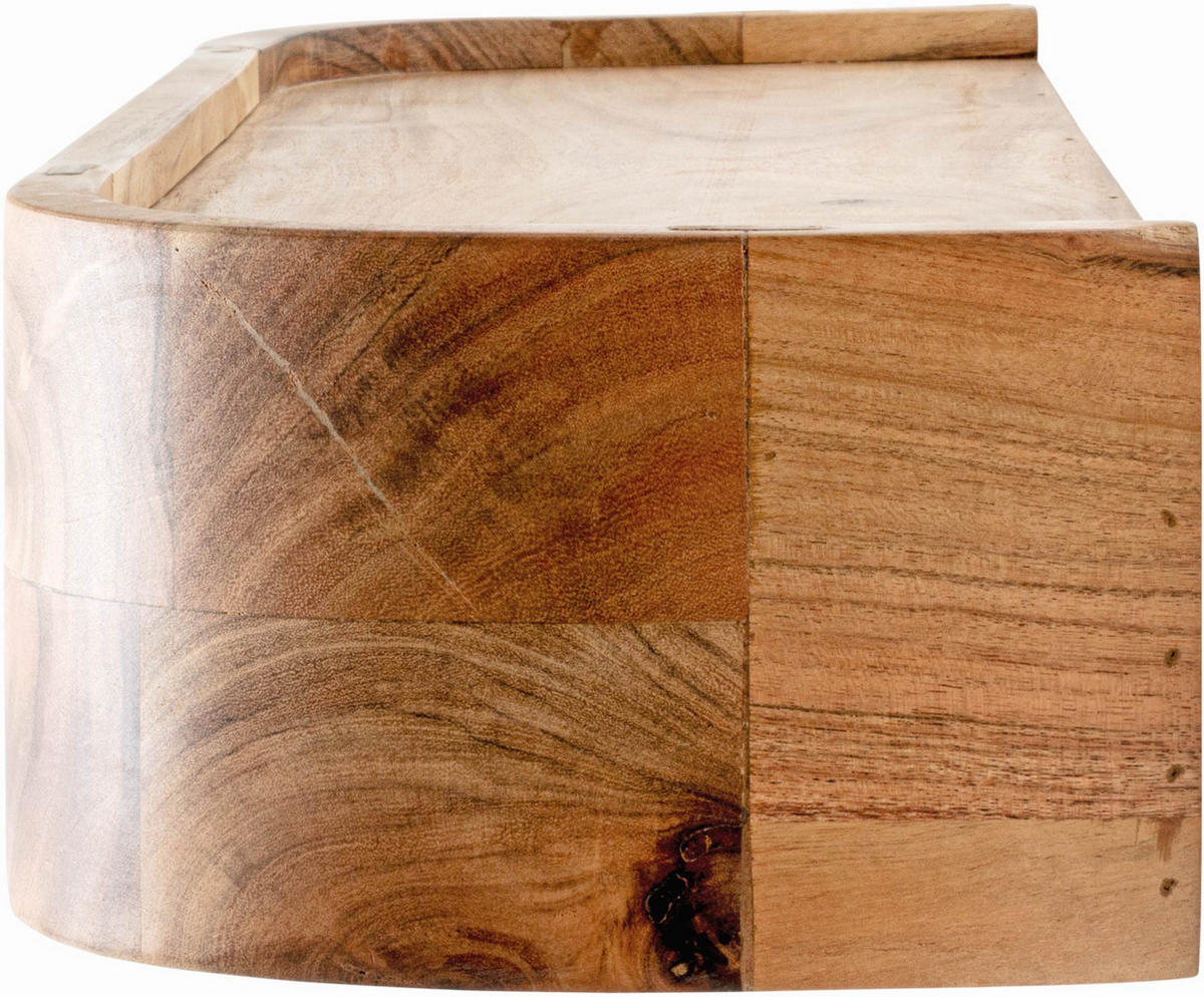 CUIER CU MONTARE PE PERETE - negru/culoare lemn acacia, Konventionell, lemn/metal (60/20/13cm)