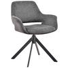 ARMLEHNSTUHL  in Eisen Mikrofaser, Leinenoptik  - Dunkelgrau/Schwarz, Design, Textil/Metall (66/83,5/62,5cm) - Novel