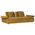 SCHLAFSOFA in Chenille Senfgelb  - Senfgelb/Schwarz, KONVENTIONELL, Kunststoff/Textil (235-255/80/116-138cm) - Carryhome
