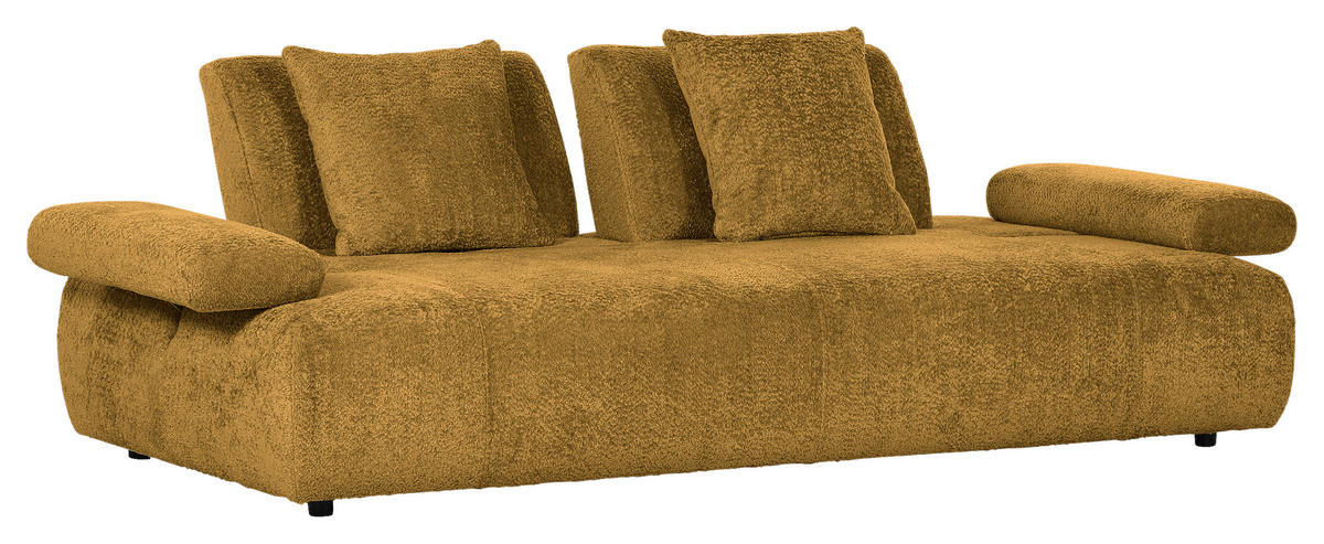 SCHLAFSOFA in Textil Gelb  - Gelb/Schwarz, Konventionell, Kunststoff/Textil (235-255/80/116-138cm) - Carryhome