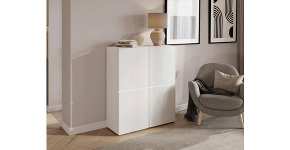 HIGHBOARD  99,4/119,4/39,8 cm  - Silberfarben/Weiß, Design, Holzwerkstoff/Kunststoff (99,4/119,4/39,8cm) - Xora