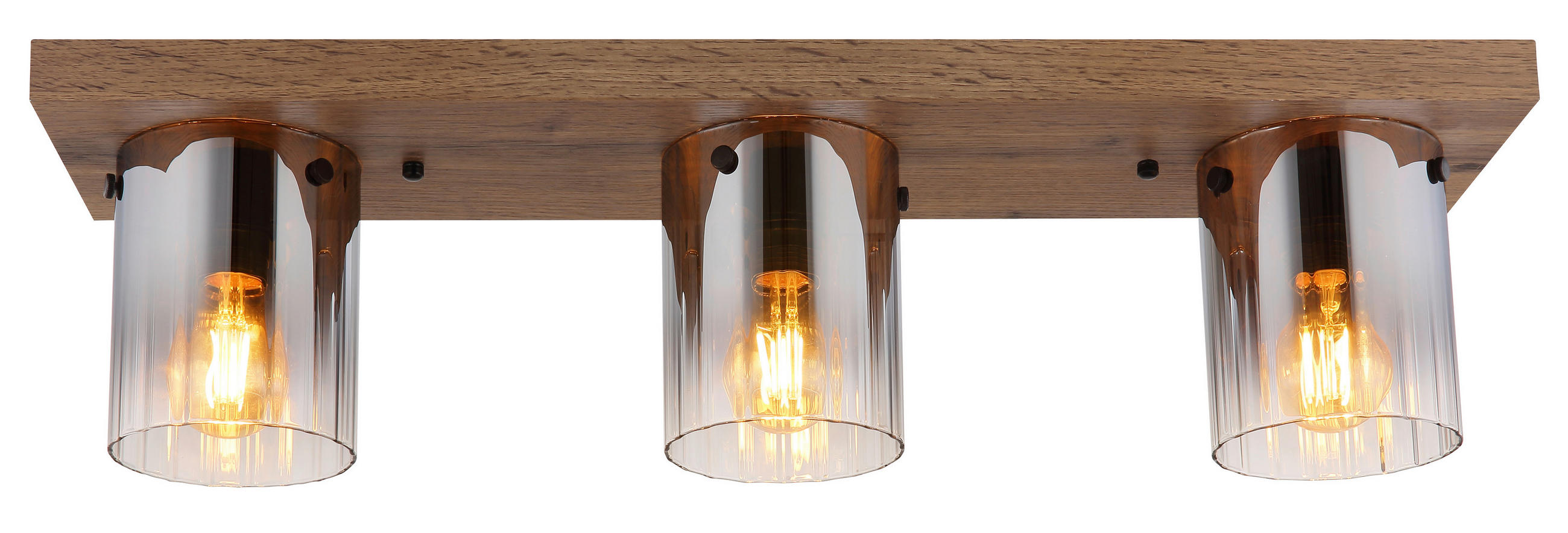 DECKENLEUCHTE UNDERWOOD 71/16/18 cm   - Dunkelbraun, Natur, Glas/Holzwerkstoff (71/16/18cm)