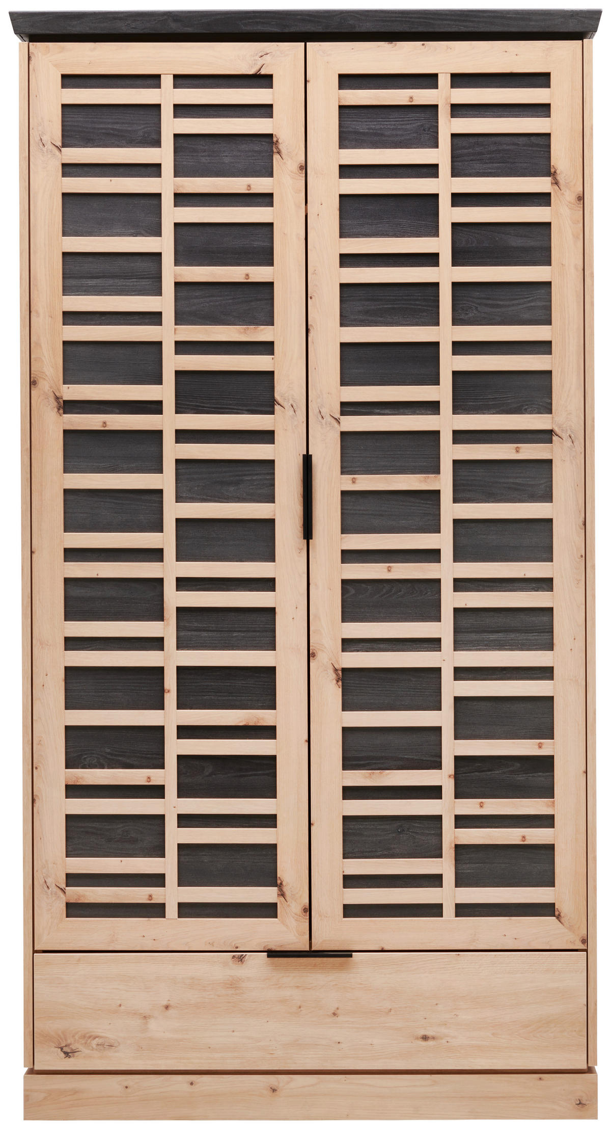 GARDEROBENSCHRANK  in 104/195,2/60,2 cm  - Dunkelbraun/Schwarz, LIFESTYLE, Holzwerkstoff/Metall (104/195,2/60,2cm) - Xora