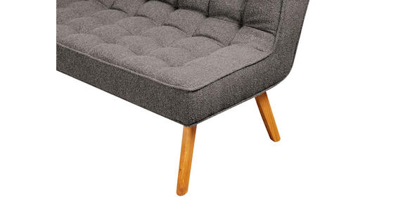 SITZBANK 183/90/79 cm Webstoff Grau Eiche vollmassiv  - Eichefarben/Grau, Design, Holz/Textil (183/90/79cm) - Linea Natura