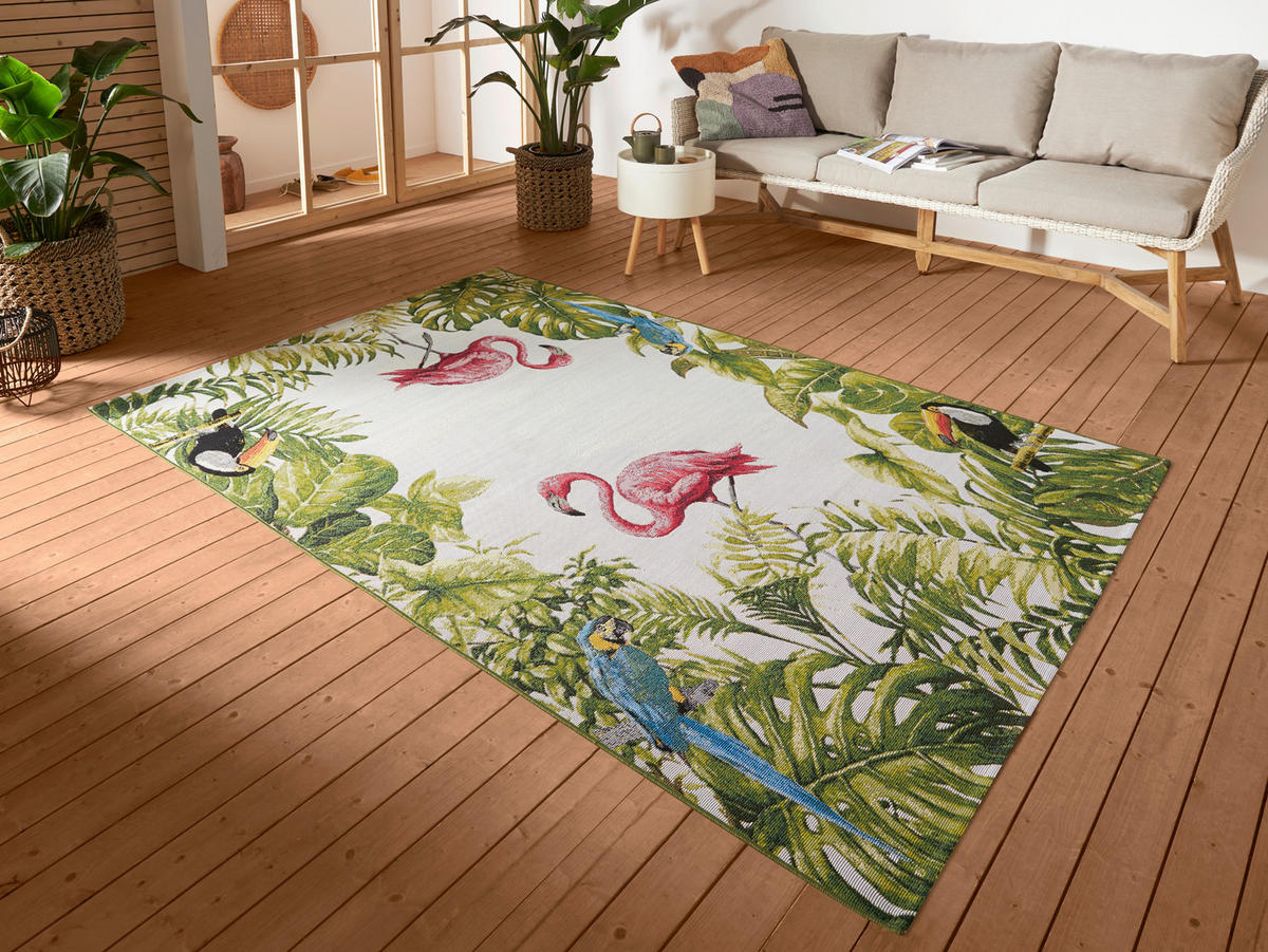 OUTDOORTEPPICH 120/180 cm Flair Multicolor, Weiß  - Multicolor/Weiß, Design, Kunststoff (120/180cm)