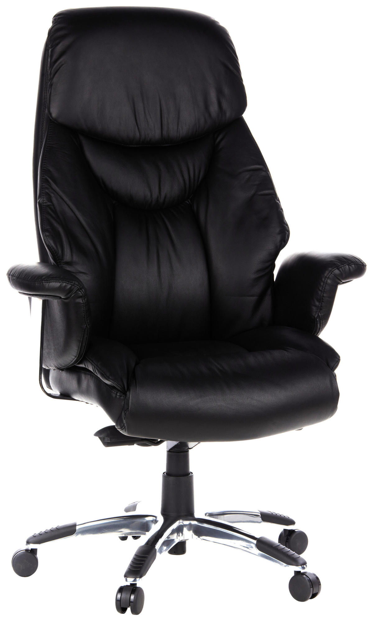 CHEFSESSEL Lederlook Schwarz  - Schwarz, MODERN, Kunststoff/Textil (63/140/52cm) - MID.YOU
