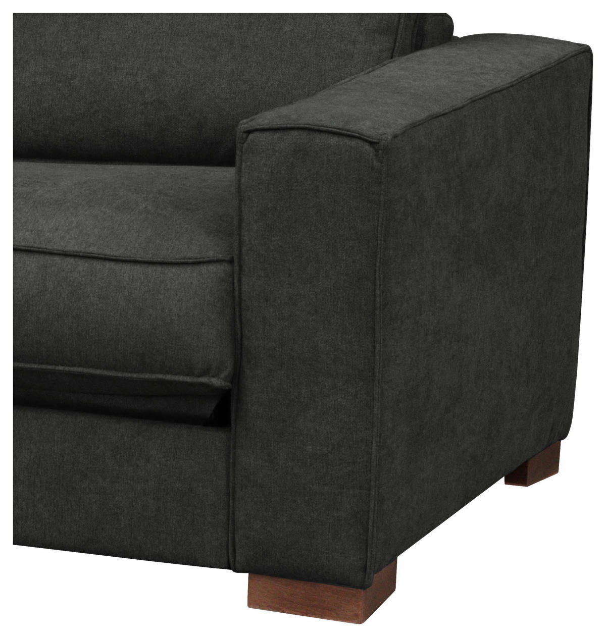 SCHLAFSOFA in Webstoff Anthrazit  - Dunkelbraun/Anthrazit, Design, Holz/Textil (203/85/99cm) - MID.YOU