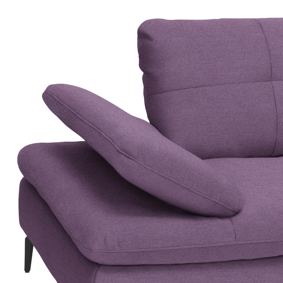 ECKSOFA in Webstoff Lila  - Lila/Schwarz, Design, Textil/Metall (301/179cm) - Chilliano