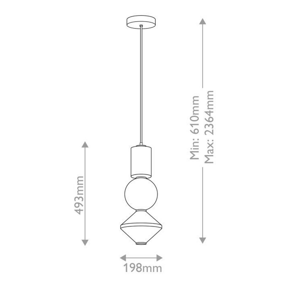 LED-HÄNGELEUCHTE Alora Mood 19,80/49,30 cm   - Goldfarben, KONVENTIONELL, Glas/Metall (19,80/49,30cm) - Elstead Lighting