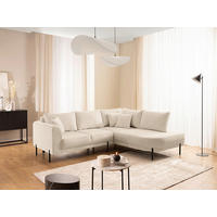 ECKSOFA Mauris in Chenille Creme Rückenkissen  233/200 cm  - Creme/Schwarz, Design, Kunststoff/Textil (233/200cm) - Livetastic