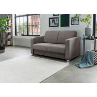 SCHLAFSOFA Chenille Graubraun  - Chromfarben/Graubraun, Basics, Kunststoff/Textil (159/88/87cm) - Livetastic