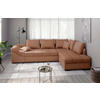 ECKSCHLAFSOFA Koralle Chenille  - Koralle/Schwarz, MODERN, Holz/Textil (298/202cm) - MID.YOU