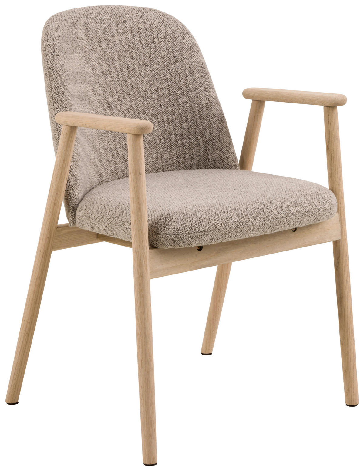 ARMLEHNSTUHL in Holz, Textil Beige  - Hellbraun/Eichefarben, MODERN, Holz/Textil (55,5/80,5/57cm) - Livetastic
