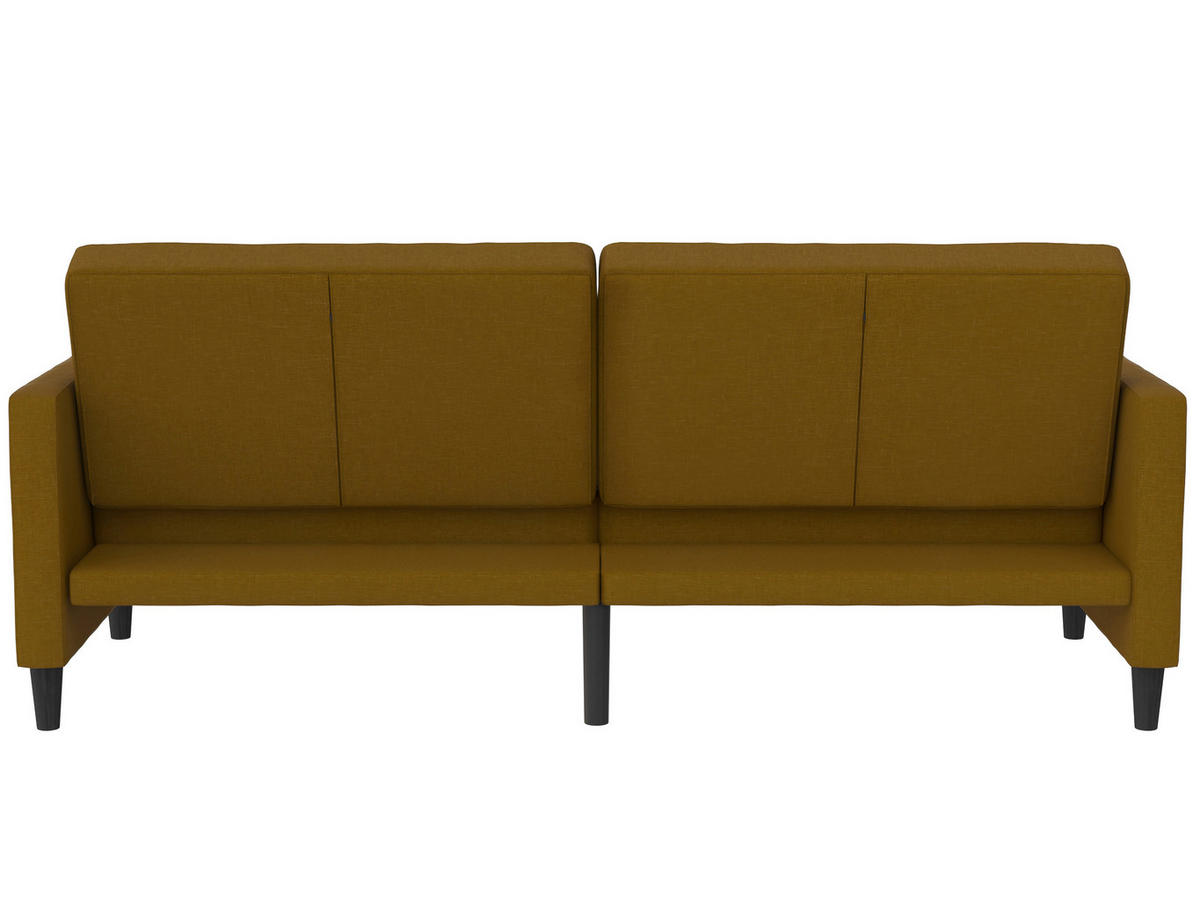 SCHLAFSOFA Webstoff, Leinenoptik Currygelb  - Currygelb/Schwarz, Basics, Kunststoff/Textil (207/86/86cm) - Livetastic