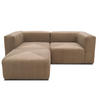 ECKSOFA Schlammfarben Cord, Mikrofaser  - Schlammfarben/Schwarz, Design, Kunststoff/Textil (216/69/193cm) - MID.YOU